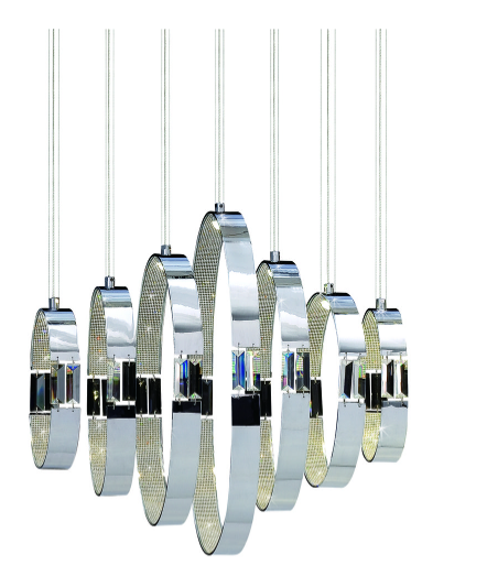 Eurofase Lighting 28559-016 Glade 7-Light LED Chandelier Light Chrome Finish