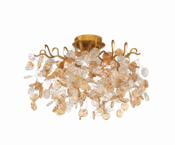Eurofase Lighting 29056-019 Campobasso 5 Light 21 inch Antique Flush Mount Ceiling Light Gold Finish