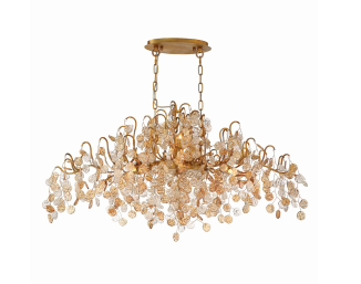 Eurofase Lighting 29061-013 Campobasso 10 Light 12 inch Antique Chandelier Ceiling Light Gold Finish