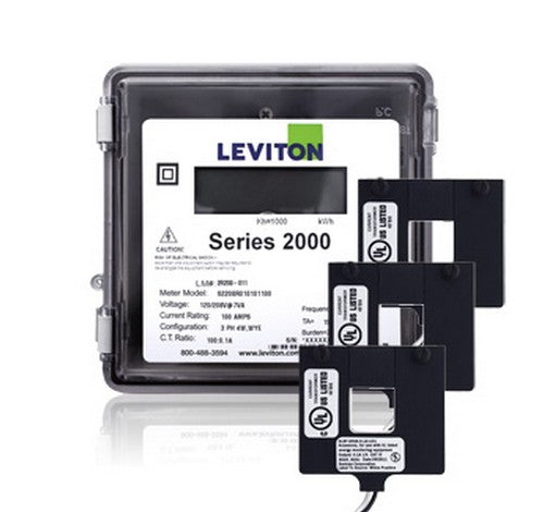 Leviton 2O208-12W Series 2000 3P/4W 1200A Outdoor kWh Meter Kit w/3 Split Core CTs 120 ~ 208V