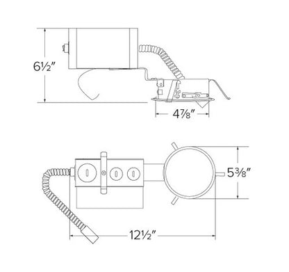ELCO Lighting E4LRU12D 4 Inch Remodel Frame with Driver 1250 lm 120/277V (Triac/ELV/0-10V)