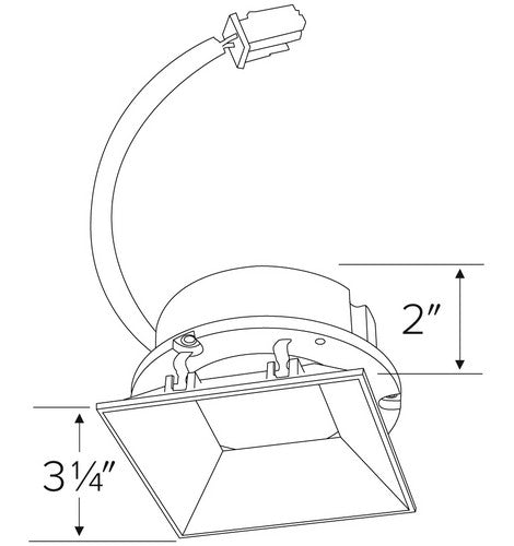 ELCO Lighting E444C08 Cedar System Modern LED 4 inch Recessed Lighting Light Engine with Trimless Reflector Square 850 Lumens - BuyRite Electric