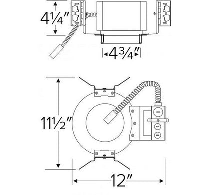 ELCO Lighting E4LHU30D 4 Inch New Construction Architectural Frame with Driver 3000 lm 120/277V (Triac/ELV/0-10V)