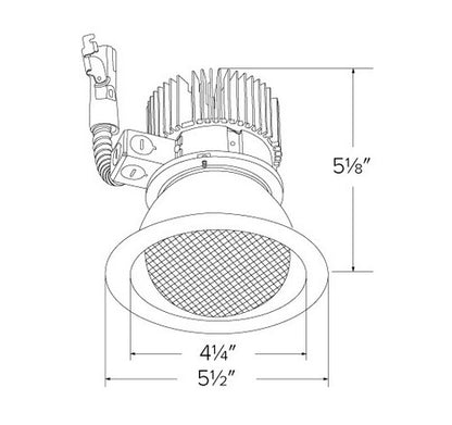 ELCO Lighting E411L2035H 4 Inch LED Light Engine with Wall Wash Trim Haze Finish 3500K 2000 lm