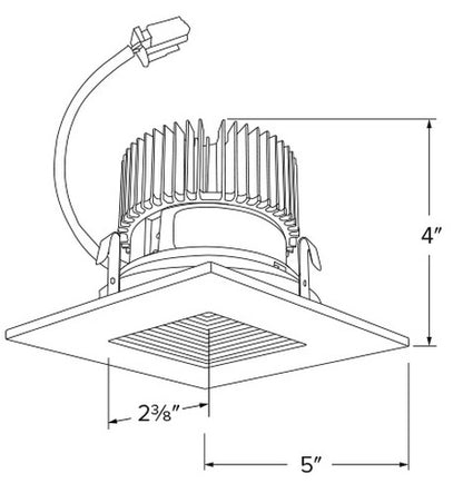 ELCO Lighting E415C16 Cedar System Contemporary LED 4 inch Recessed Lighting Light Engine with Square on Square Baffle Trim - BuyRite Electric