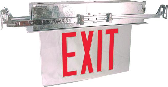 Westgate XTR-1RCA-EM Led Recessed Edgelit Aluminum Canopy Led Exit Sign 120~277V
