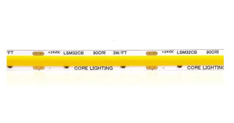 Core Lighting LSMW32CB-27K-16FT-24V Outdoor COB 3.2W Linear LED Strip 2700K Color Temperature 16 ft. Length, 24 Voltage