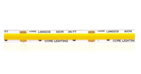 Core Lighting LSMW32CB-30K-16FT-24V Outdoor COB 3.2W Linear LED Strip 3000K Color Temperature 16 ft. Length, 24 Voltage