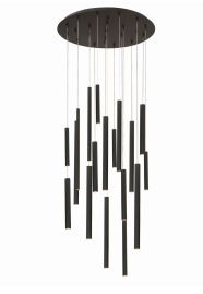 Eurofase Lighting 31445-016 Santana LED 24 inch Chandelier Ceiling Light Black Finish