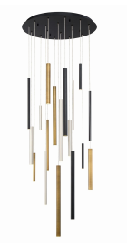 Eurofase Lighting 31445-045 Santana LED 24 inch Chandelier Ceiling Light Black and Satin Nickel Finish