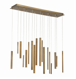 Eurofase Lighting 31446-035 Santana LED 10 inch Chandelier Ceiling Light Antique Brass Gold Finish