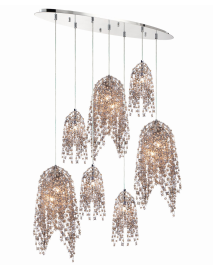 Eurofase Lighting 31618-014 LED Danza 10 Light 12 inch Chandelier Ceiling Light Chrome Finish