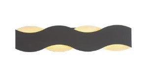 Eurofase Lighting 31784-022 LED Vaughan 24 inch Bath Vanity Wall Light Small Black and Nickel Finish