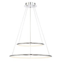 Eurofase Lighting 31856-010 LED Valley 24 inch Pendant Ceiling Light Medium Chrome Finish