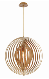 Eurofase Lighting 31872-010 LED Abruzzo 1 Light 23 inch Pendant Ceiling Light Large Wood Finish