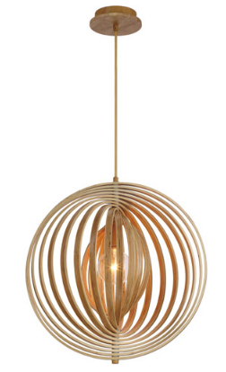 Eurofase Lighting 31873-017 LED Abruzzo 1 Light 19 inch Pendant Ceiling Light Wood Finish