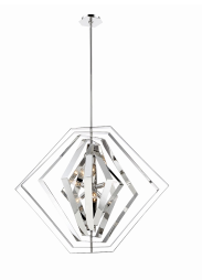 Eurofase Lighting 31887-014 LED Downtown 6 Light 33 inch Chandelier Ceiling Light Chrome Finish
