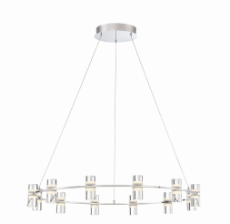 Eurofase Lighting 33725-017 LED Netto 33 inch Chandelier Ceiling Light Medium Chrome Finish