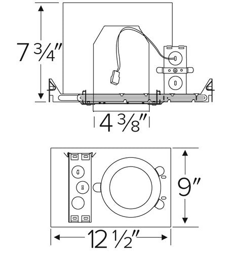 ELCO Lighting E4FH 4 Inch Cedar System New Construction 2-Hour Fire Rated Housing w/Driver IC Airtight -1- BuyRite Electric