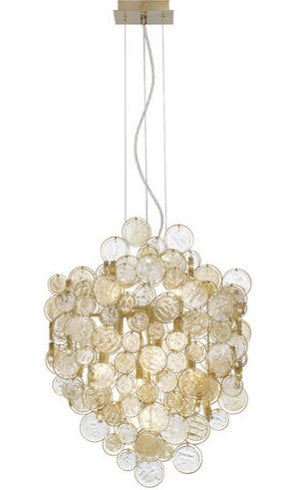 Eurofase Lighting 34030-026 LED Trento 7 Light 11 inch Chandelier Ceiling Light Antique Gold Finish