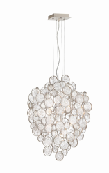 Eurofase Lighting 34030-011 LED Trento 7 Light 11 inch Chandelier Ceiling Light Champagne Silver Finish