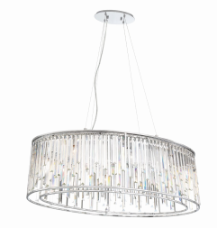 Eurofase Lighting 34078-013 LED Genova 8 Light 20 inch Chandelier Ceiling Light Chrome Finish