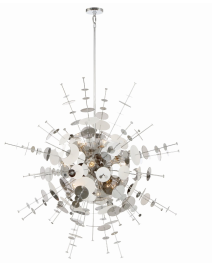 Eurofase Lighting 34084-021 LED Bonazzi 12 Light 49 inch Chandelier Ceiling Light Chrome Finish