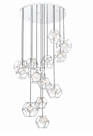 Eurofase Lighting 35904-014 LED Norway 41 inch Chandelier Ceiling Light Chrome Finish