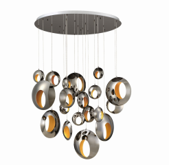 Eurofase Lighting 35911-012 LED Arlington 51 inch Blackened Chandelier Ceiling Light Chrome Finish