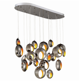Eurofase Lighting 35912-019 LED Arlington 22 inch Blackened Chandelier Ceiling Light Chrome Finish