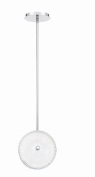 Eurofase Lighting 35913-016 LED Caledonia 7 inch Pendant Ceiling Light in Clear Small Chrome Finish