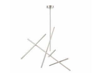 Eurofase Lighting 36250-028 LED Crossroads LED 22 inch Chandelier Ceiling Light Satin Nickel Finish