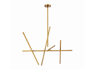 Eurofase Lighting 36250-035 LED Crossroads LED 22 inch Chandelier Ceiling Light Antique Brass Finish