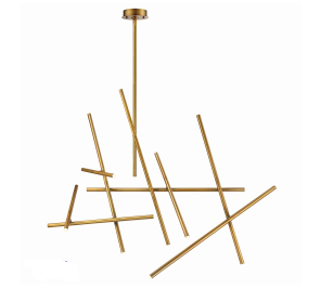 Eurofase Lighting 36251-032 LED Crossroads LED 27 inch Chandelier Ceiling Light Antique Brass Finish