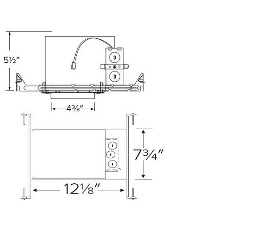 ELCO Lighting E4TL 4 Inch Trimless Cedar System New Construction IC Airtight Housing- BuyRite Electric