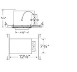 ELCO Lighting E4TL08ICA 4 Inch Trimless Cedar System New Construction IC Airtight Housing w/Driver 850 Lumens Triac/ELV 120V