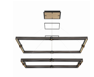 Eurofase Lighting 37061-012 LED Admiral 29 inch Painting Chandelier Ceiling Light Matte Black/Gold Finish