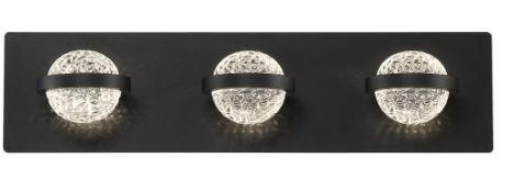 Eurofase Lighting 37069-035 LED Ryder 3 Light Vanity Wall Light Black Finish