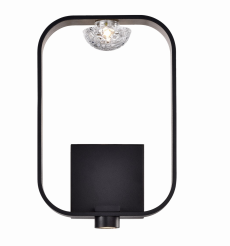 Eurofase Lighting 37076-016 LED Dagmar 9 inch Sconce Wall Light Black Finish