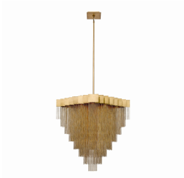 Eurofase Lighting 37095-017 LED Bloomfield 29 inch Chandelier Ceiling Light Antique Brush Gold Finish