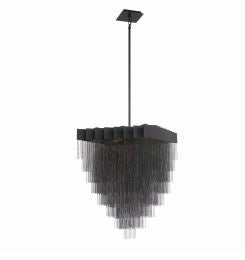 Eurofase Lighting 37095-029 LED Bloomfield 29 inch Chandelier Ceiling Light Black Finish