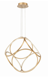 Eurofase Lighting 37102-020 LED Glenview 24 inch Pendant Ceiling Light Small Gold Finish