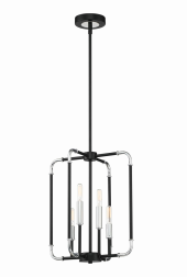 Eurofase Lighting 37128-012 LED Percy 14 inch Chandelier Ceiling Light Chrome/Black Finish