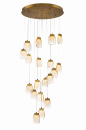 Eurofase Lighting 37192-013 LED Paget 29 inch Chandelier Ceiling Light Gold Finish