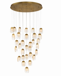 Eurofase Lighting 37193-010 LED Paget 39 inch Chandelier Ceiling Light Gold Finish