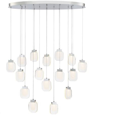 Eurofase Lighting 37194-027 LED Paget 16 Light Pendant Ceiling Light Chrome Finish
