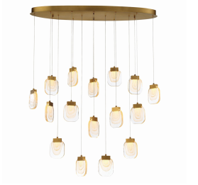 Eurofase Lighting 37194-017 LED Paget 14 inch Chandelier Ceiling Light Gold Finish