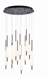 Eurofase Lighting 37235-024 LED Cumberland 22 inch Chandelier Ceiling Light Black Finish