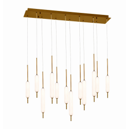Eurofase Lighting 37236-014 LED Cumberland 7 inch Chandelier Ceiling Light Antique Brass Finish