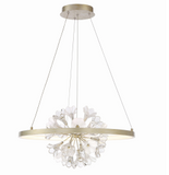 Eurofase Lighting 37342-012 LED Clayton 26 inch Chandelier Ceiling Light Silver With Brushed Gold Finish